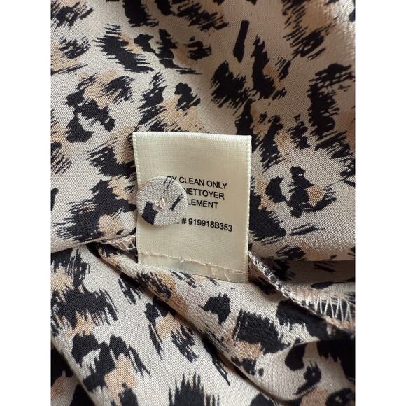 Rebecca Taylor Leopard Print 100% Silk V-Neck Blouse Size 4 - Picture 9 of 9